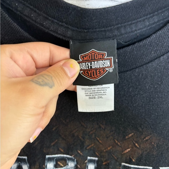 Harley Davidson Burleson Texas Black Sleeve Less Muscle Tee - Picture 3 of 4